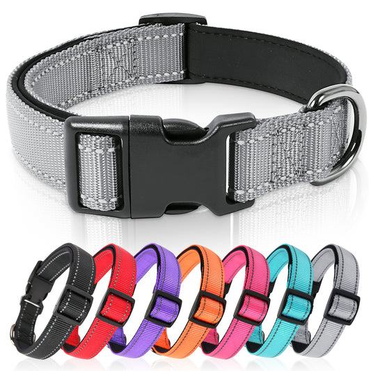 HEELE Dog Collar - Reflective Soft Padded Breathable Nylon Pet Collar for Small Dogs