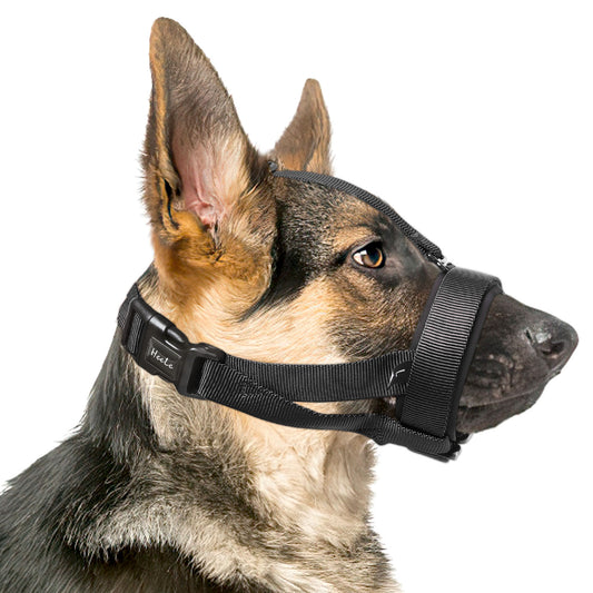 HEELE Dog Muzzle with Adjustable Head Strap & Soft Neoprene Padding for Training