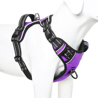 HEELE No-Pull Dog Harness, Adjustable Reflective Harness with Handle for All Dog Sizes