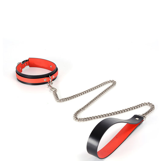 BDSM Sex Collar PU Leash X192Q