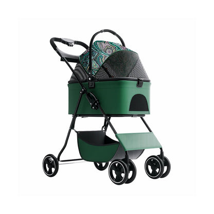 Taihe Foldable Dog & Cat Stroller with Detachable Carrier and Storage