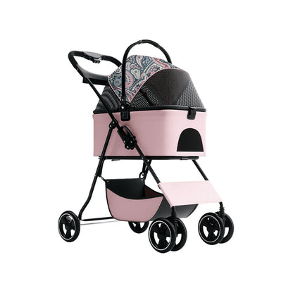 Taihe Foldable Dog & Cat Stroller with Detachable Carrier and Storage