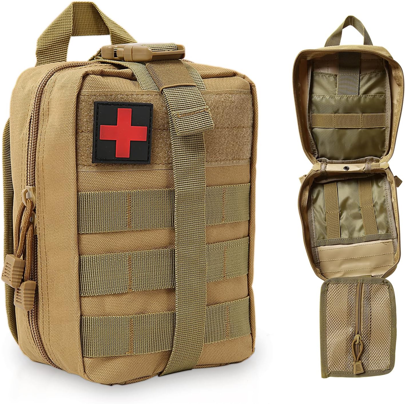 BITUOR Tactical First Aid Pouch, MOLLE Medic Bag for Hiking, Camping, Travel