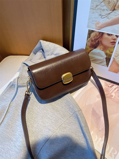 Vintage Fall/Winter Retro Small Box Bag - Fashionable PU Leather Shoulder & Crossbody Bag with Double Strap for Women