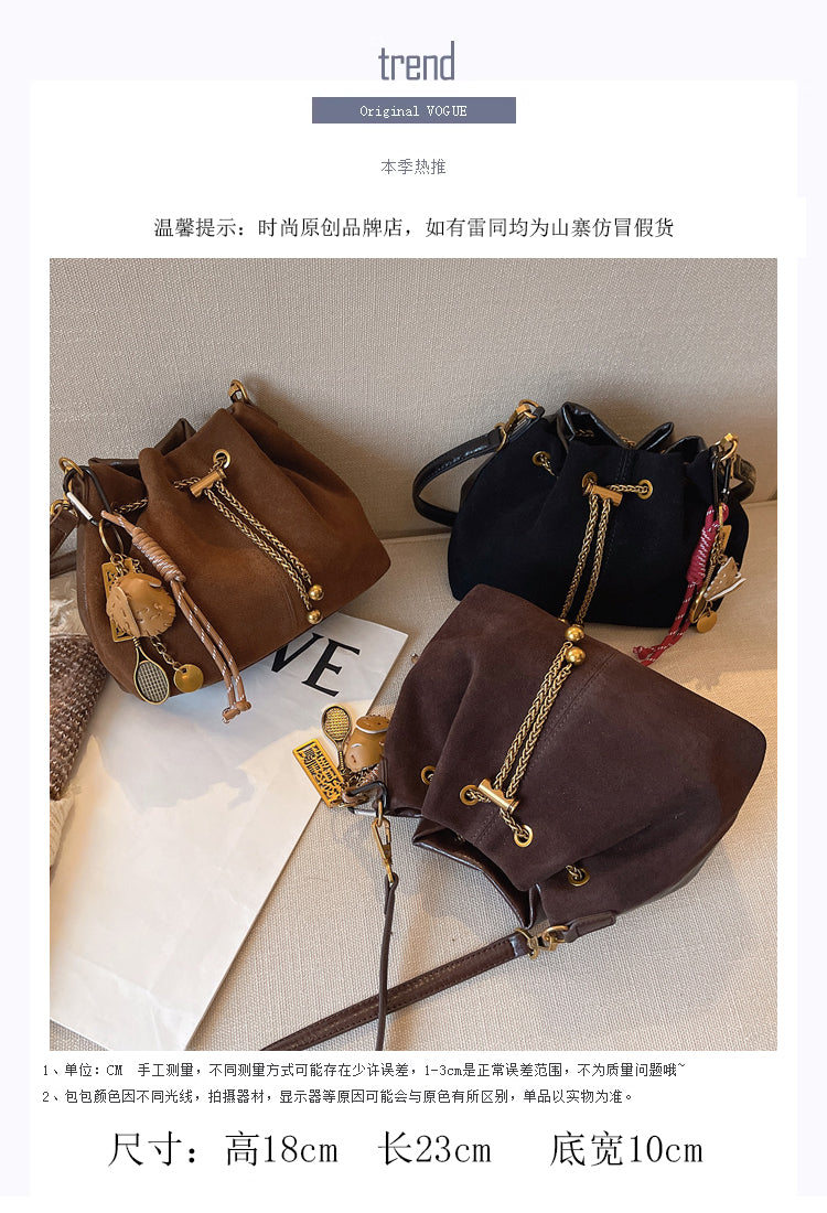 Bucket Bag for Women 2024 - Vintage High-End Fall/Winter Fashion Shoulder & Crossbody Commuter Bag