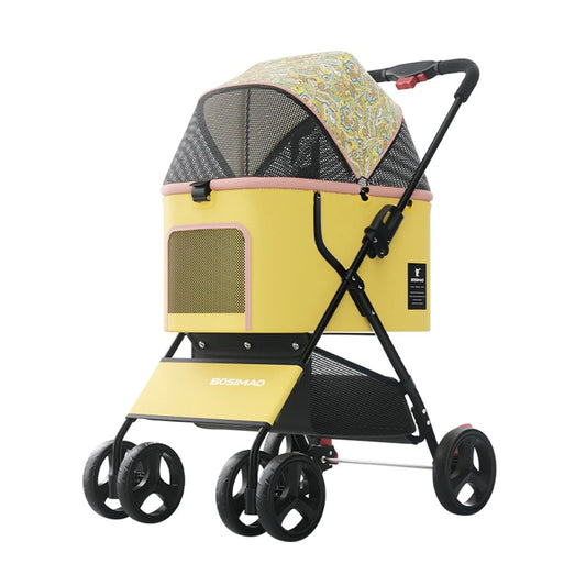 Taihe Foldable Pet Stroller with Storage Basket for Small & Medium Pets